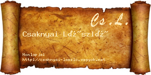 Csaknyai László névjegykártya