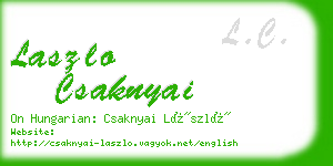 laszlo csaknyai business card